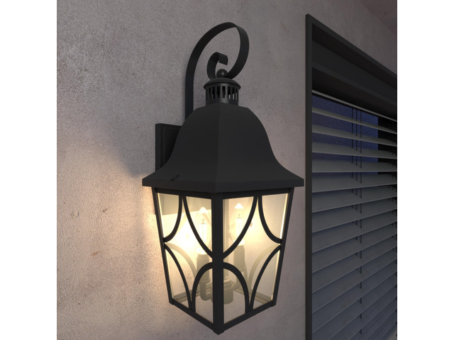 Outdoor Wall Light Fixtures, Waterproof Exterior Wall Sconce Porch Lights, Matte Black Outdoor Wall Lantern with Clear Glass, Outside Wall Mount...