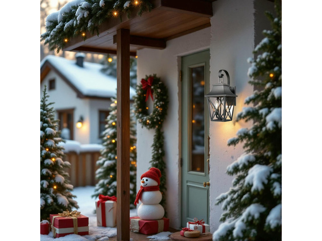 Black Outdoor Wall Lantern 2-Light, Large Outside Modern Wall Sconce Light Fixture, industrial Porch Light Wall Mount with Glass, Waterproof...