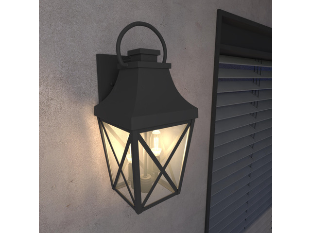 Outdoor Wall Lights, Porch Lights, Waterproof Outdoor Wall Sconce, Exterior Light Fixture Matte Black with Clear Glass Shade for Garage Patio Front...