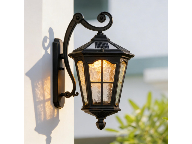 Black Solar Wall Light Amen Style Outdoor Wall Lamps Corridor Aisle Light Ip65 Waterproof Wall Sconce Villa Garden Outdoor Patio Balcony Gate Post...
