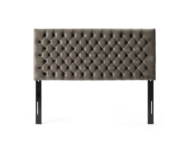 Tufted Upholstered Queen Size Bed Headboard In Modern Button Design, Adjustable Solid Wood Head Board, Solid Wood Head Board With Durable Metal...