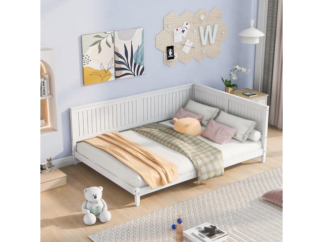 Full Size Wood Daybed/Sofa Bed, White