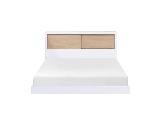 White Finish Full Bed Bookcase Headboard Youth Bedroom Furniture 1pc