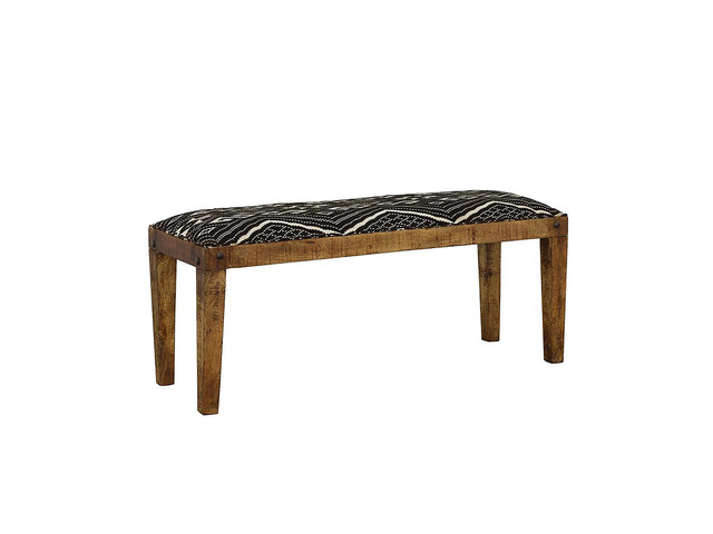 Black and White Upholstered Bench