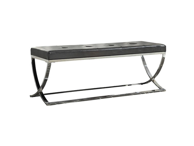 Black Curve-Leg Bench