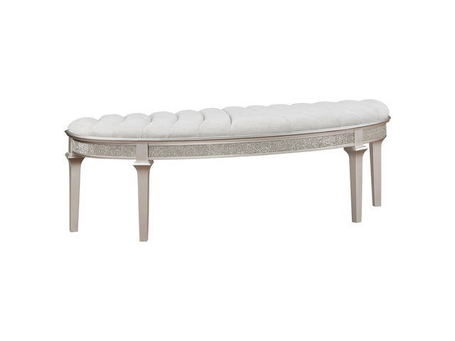 Colwood Silver Oak Upholstered Curved Bench