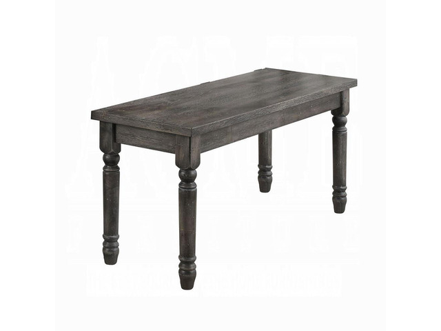 1pc Rustic Gray Finish Wooden Bench Dining Room Furniture, 40inch Bench