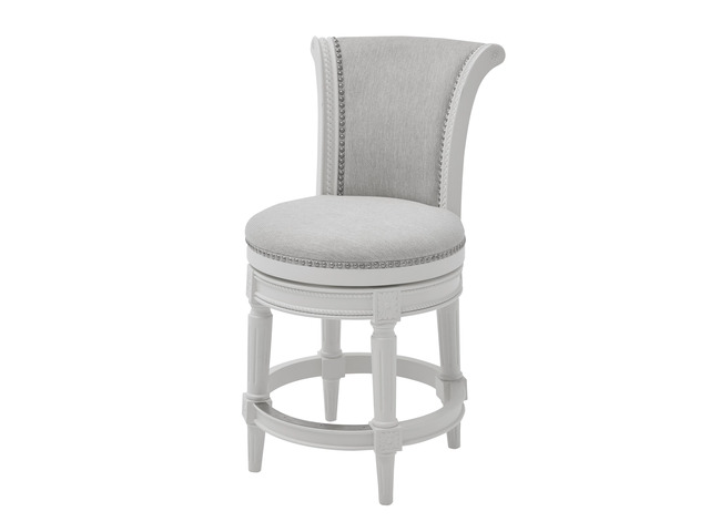 26in. Wood Counter-Height Swivel Barstool with High-Back, 1PC