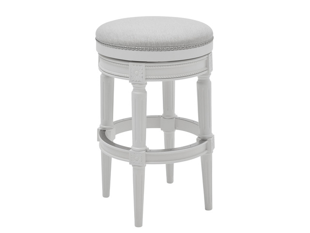 31in. Wood Backless Bar-Height Swivel Barstool, 1PC