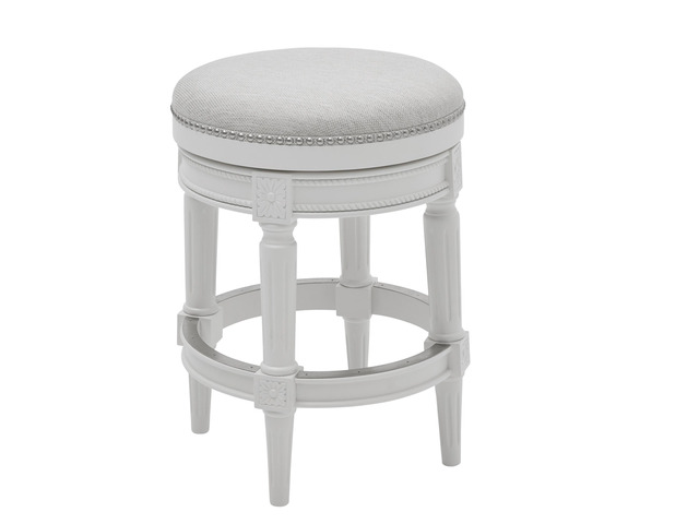 26in. Wood Backless Counter-Height Swivel Barstool, 1PC