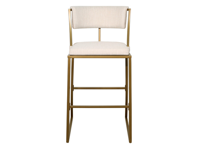 30' Bar-Height Metal Bar Stool with Back, Antique Brass, 1PC