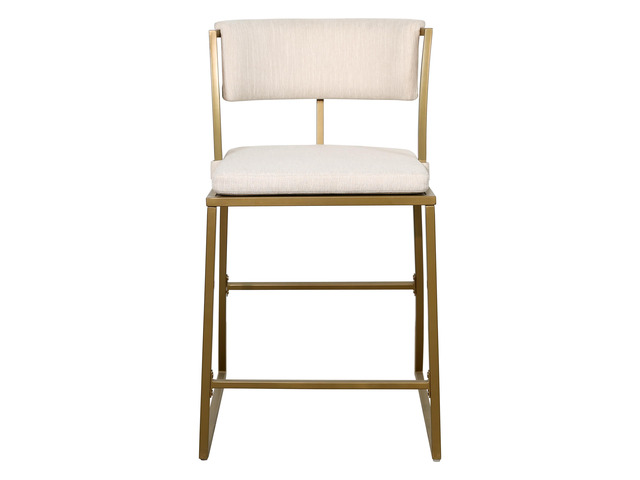 25' Counter-Height Metal Bar Stool with Back, Antique Brass, 1PC