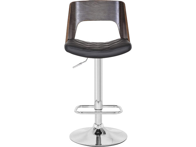 Bentwood Contemporary Modern Stylish Wood Back Adjustable Swivel Bar Stool with Diamond Quilted Finish Curved Seat and Back, Weathered Oak