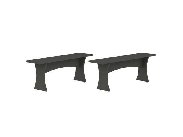 Dining Bench - Set of 2 in Charcoal Gray