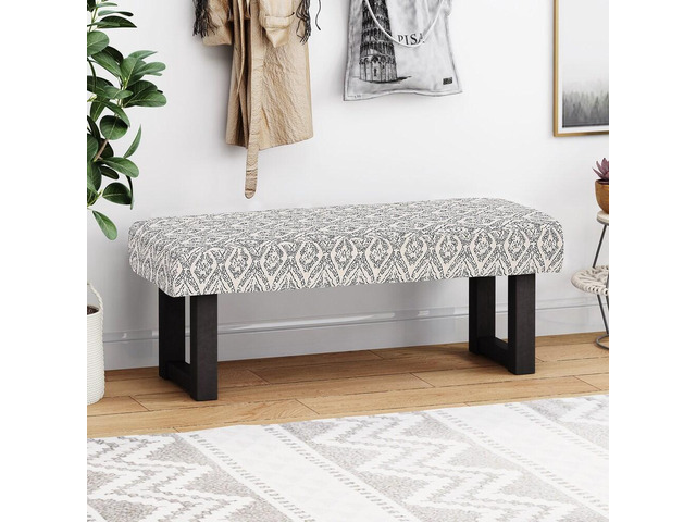 Ashford Boho Fabric Bench Great Deal Furniture Boho Fabric Bench, Black Print