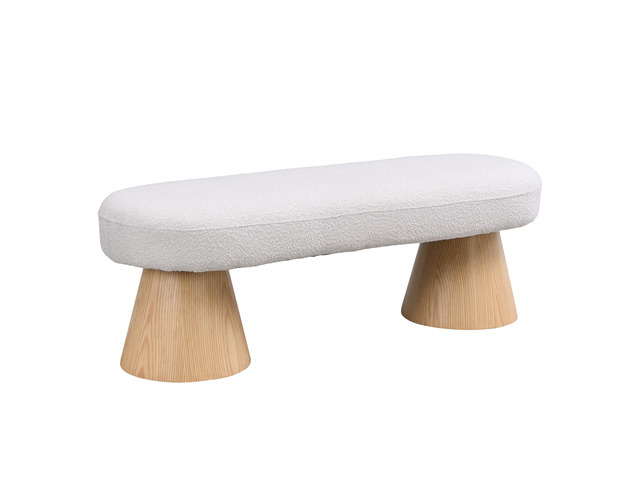 Dining Bench for Dining Room, Upholstered Bedroom End of Bed Entryway Bench Fabric Ottoman for Living Room, Beige Stool Top 300 LBS Weight Capacity