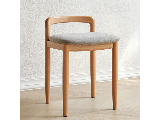 Natural Beech Wood Make-up Stool Bed Bench for Dining Room, Bedroom