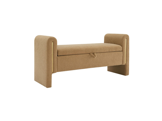 Modern Teddy Bed End Bench with Arms and Storage,Upholstered Large Foot Rest Stool, Comfy Window Vanity Bench for Living Room,Bedroom,Dorm,Coffee...