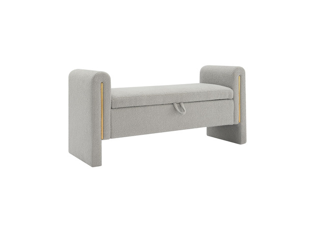 Modern Teddy Bed End Bench with Arms and Storage,Upholstered Large Foot Rest Stool, Comfy Window Vanity Bench for Living Room,Bedroom,Dorm,coffee...