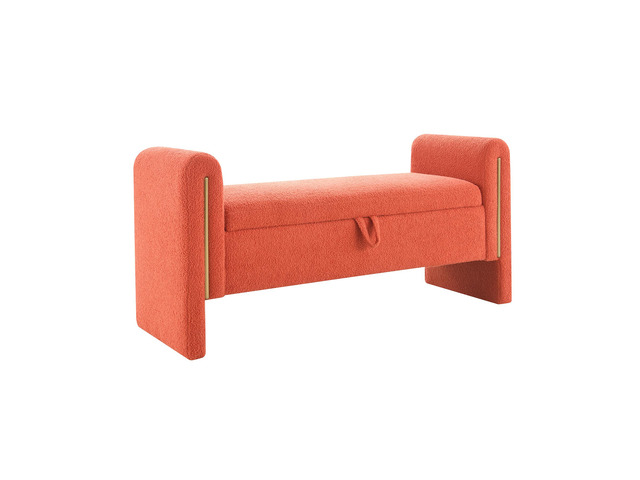Modern Teddy Bed End Bench with Arms and Storage,Upholstered Large Foot Rest Stool, Comfy Window Vanity Bench for Living Room,Bedroom,Dorm,Coffee...