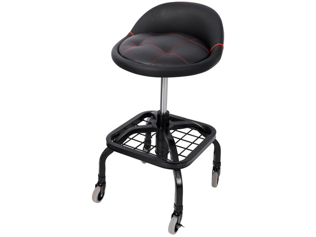 Rolling Padded Shop Seat with Wheels, Adjustable Height Mechanic Stool for Garage, Workshop, Home