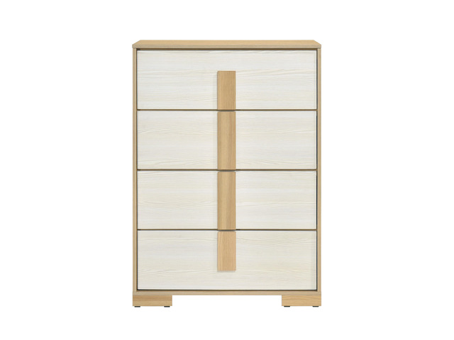Contemporary Natural and White Finish 4-Drawer Storage Chest Wooden Bedroom Furniture 1pc