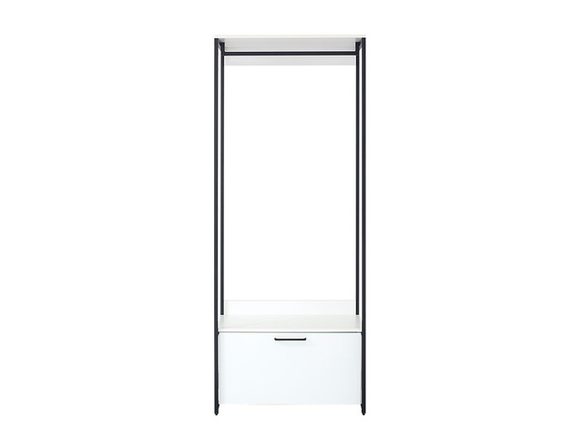 Fiona Wood and Metal Walk-in Closet with One Drawer