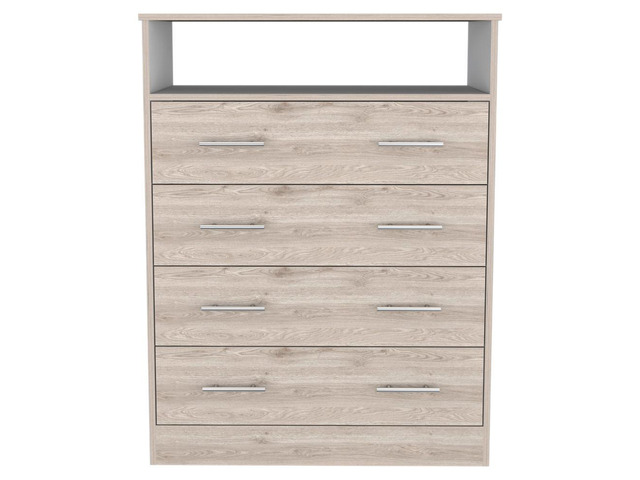 Four Drawer Dresser Wuju, Bedroom, Light Gray / White