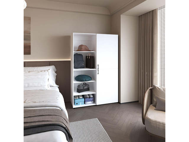 Ollie 2-Door Wardrobe with Open Storage,White