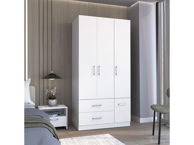 Sebree 71' High Armoire Wardrove Closet with 2 Drawers, Four Doors, Three Cabinet, Six Shelves and Hanging Rod, Bedroom Clothes Storage Cabinet...