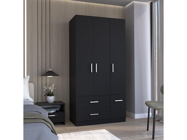 Sebree 71' High Armoire Wardrove Closet with 2 Drawers, Four Doors, Three Cabinet, Six Shelves and Hanging Rod, Bedroom Clothes Storage Cabinet...