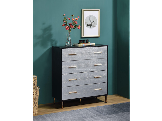 Myles Black, Silver & Gold Finish Chest