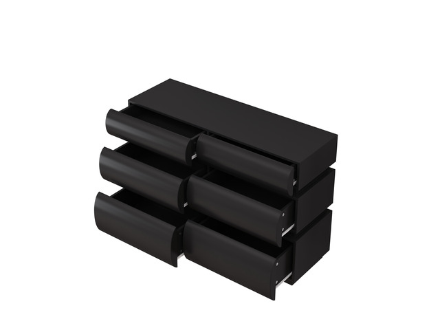 6 Drawer Dresser for Bedroom, Black Dresser No Handle, Modern 6 Chest of Drawers with Wide Storage(Same SKU:W757P235728)
