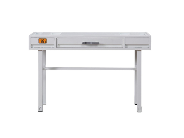 Metal Vanity Desk with One Drawer, White