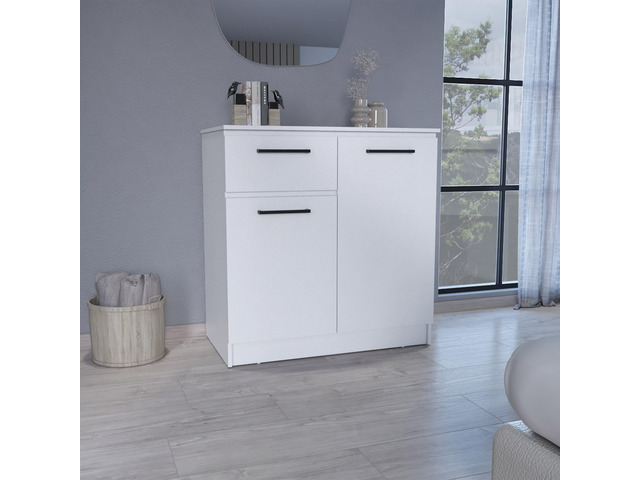 Idaho Dresser with 2-Door Cabinets and Drawer -White