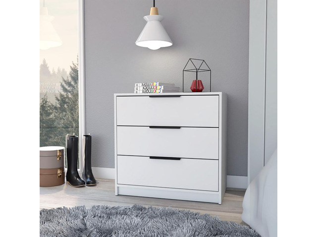 Dresser 27'H, 3 Drawers Dresser, Superior Top, White
