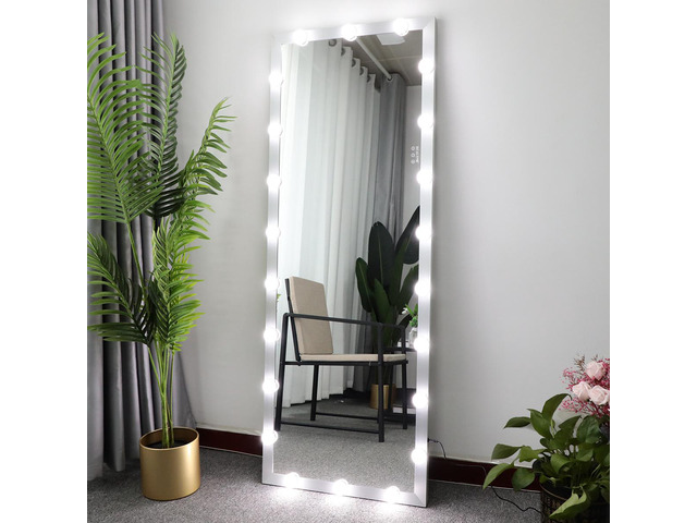Hollywood Full Length Mirror with Lights Full Body Vanity Mirror with 3 Color Modes Lighted Standing Floor Mirror for Dressing Room Bedroom Wall...