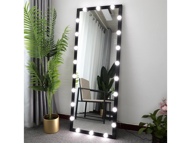Hollywood Full Length Mirror with Lights Full Body Vanity Mirror with 3 Color Modes Lighted Standing Floor Mirror for Dressing Room Bedroom Wall...