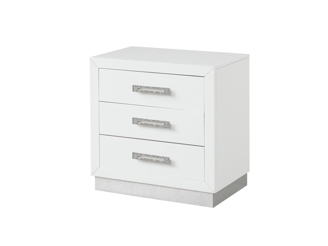 Nightstand Made With Wood In Milky White Color