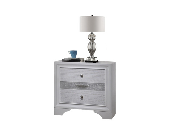 Matrix Traditional 2 Drawer Nightstand Made With Wood In White