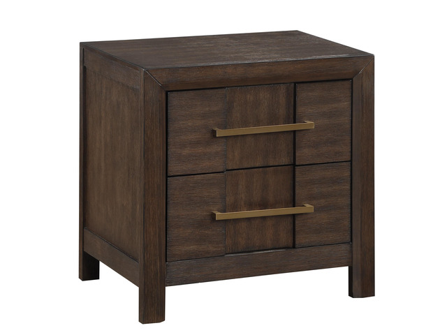 Kenzo Modern Style 2-Drawer Nightstand Made With Wood In Walnut