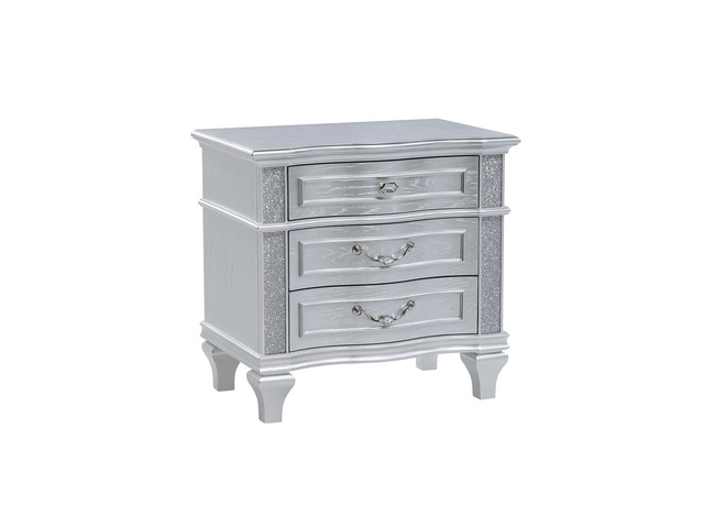 Mystic Contemporary Style Nightstand Made With Wood In Silver (Includes Only Nightstand)