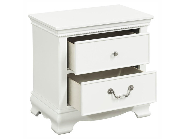 Classic Traditional Style 1Pc Nightstand Wood White Finish Dovetail Drawers Bed Side Table Bedroom Furniture