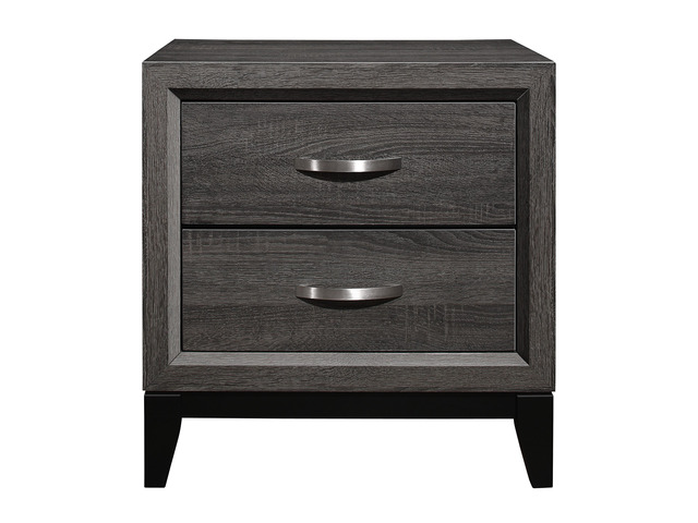 Contemporary Styling Gray Finish 1Pc Nightstand Dovetail Drawers Unique Bedroom Furniture