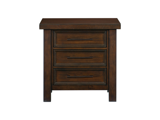 Classic Brown Finish 1Pc Nightstand Of 3X Drawers Mango Veneer Wood Transitional Bedroom Furniture