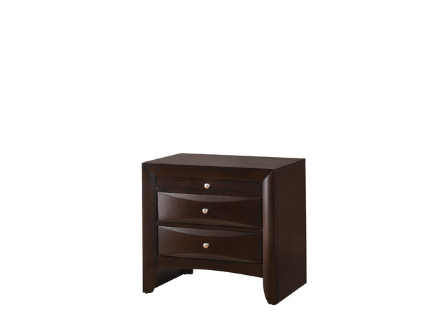 1Pc Contemporary 2 Drawer Nightstand End Table Jewelry Tray Brown Finish Solid Wood Wooden Bedroom Furniture