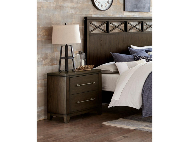 Contemporary Style Bedroom 1Pc Nightstand Of 2 Drawers Dark Brown Finish Wooden Furniture Modern Look