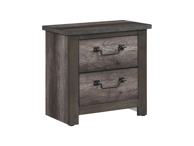 Gray Finish 2-Drawers Storage Nightstand 1Pc Wooden Furniture Traditional Design Bedside Cabinet