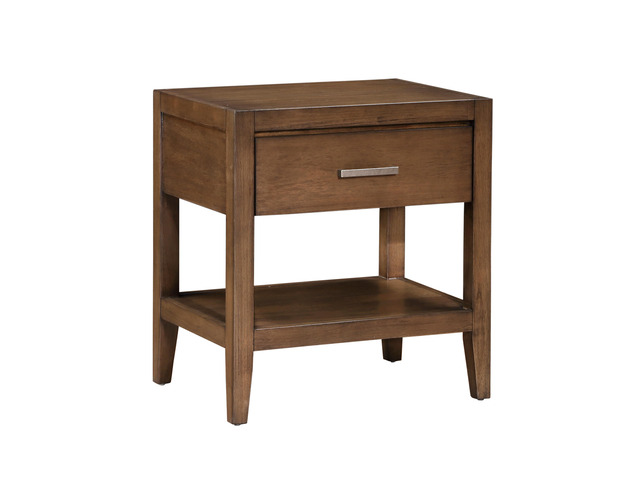Transitional Bedroom Furniture 1Pc Nightstand Of Drawer And Open Shelf Light Brown Finish