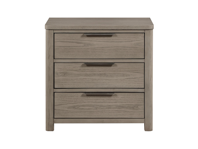 Contemporary Light Gray Finish Nightstand Of 3-Drawers Dovetail Bedroom Furniture 1Pc Bedside Table